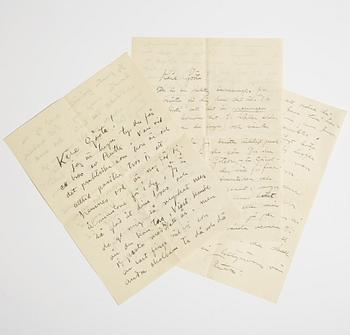 LETTERS, 2, from Carl and Ruth Kylberg in Stockholm to GAN (Gösta Adrian-Nilsson) in Lund. Undated.