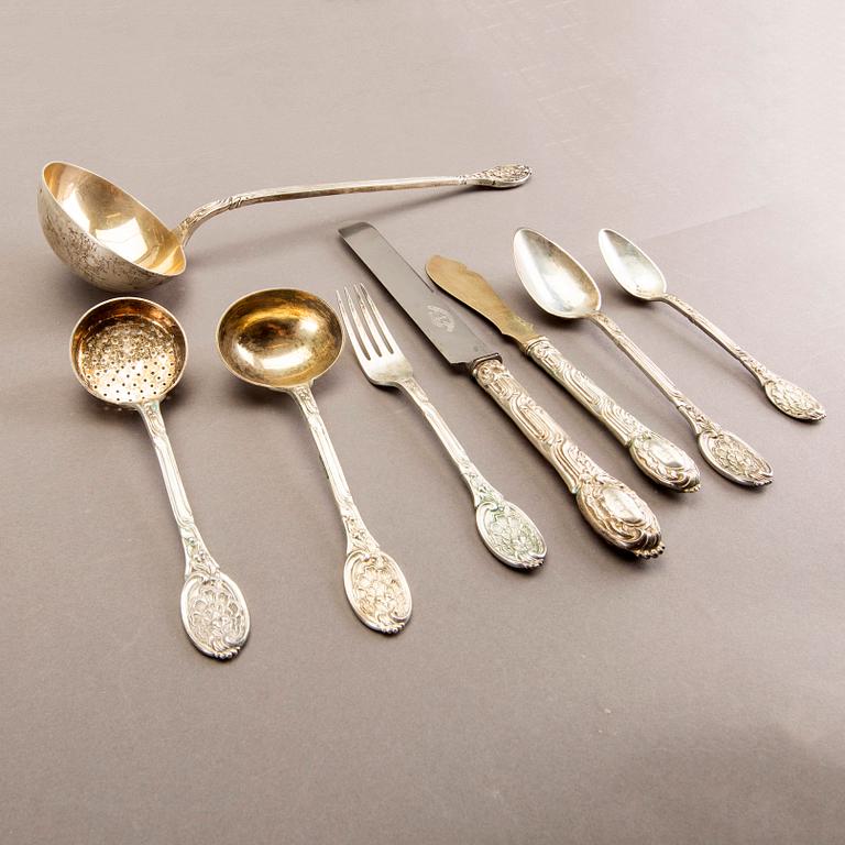 A Swedish 20th century set of 29 pcs silver cutlery mark of A Bergman Stockhom 1902 total weight 2400 gr.