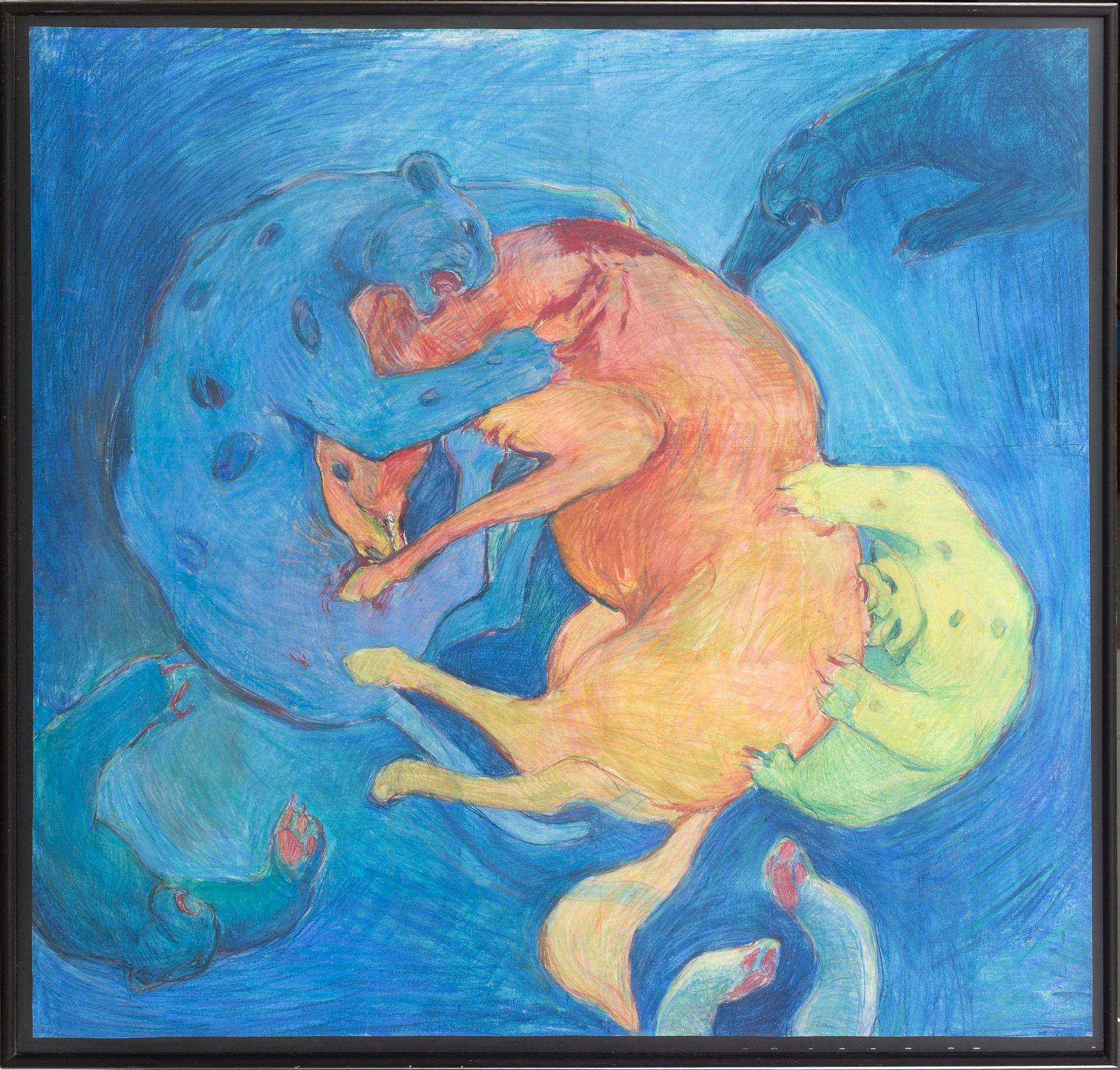 JOSEF OFER, mixed media, signed 87.