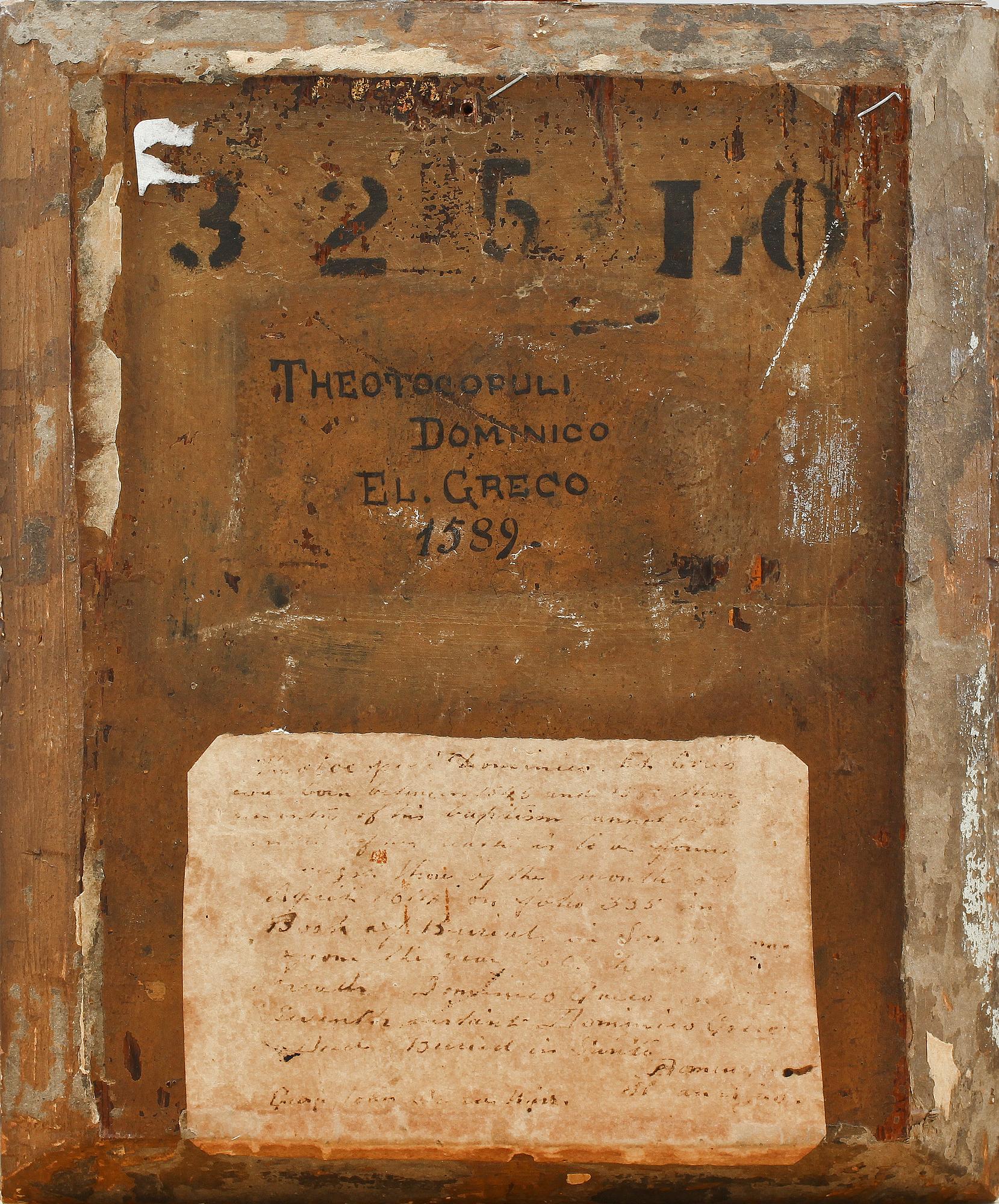 OKÄND KONSTNÄR, olja på pannå, efter El Greco, 1800-tal.