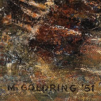 MILTON GOLDRING, oil on canvas mounted on board, signed and dated 51.