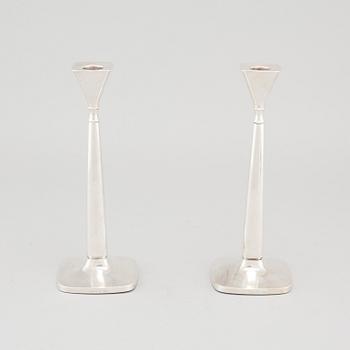 TORE ELDH, ljusstakar, ett par, silver, K&Ec, Göteborg, 1970.