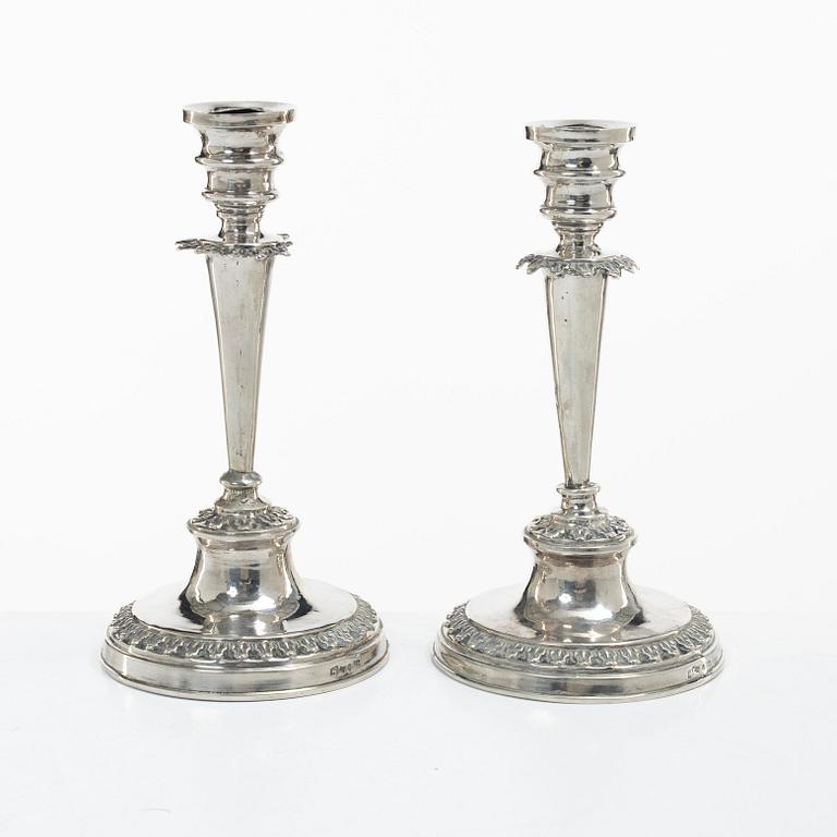 Jonas Lindberg, ljusstakar, ett par, silver, empire, Stockholm 1835.