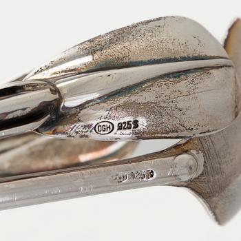 Aage Weimar, cocktail- och serverings set, 7 delar, sterlingsilver och glas, Danmark 1900-talets mitt.