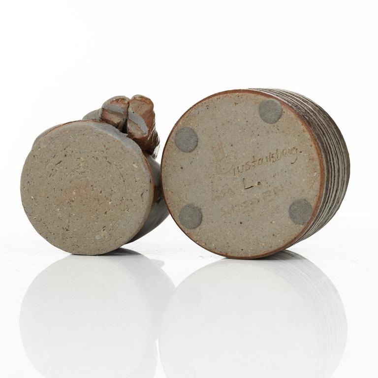 Lisa Larson, stengods,  burk med lock, stengods, unik, Gustavsberg studio,
