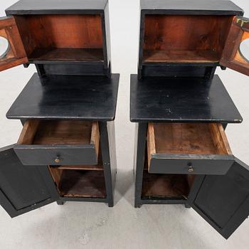 A pair of painted bedside tables first half of the 20th century.
