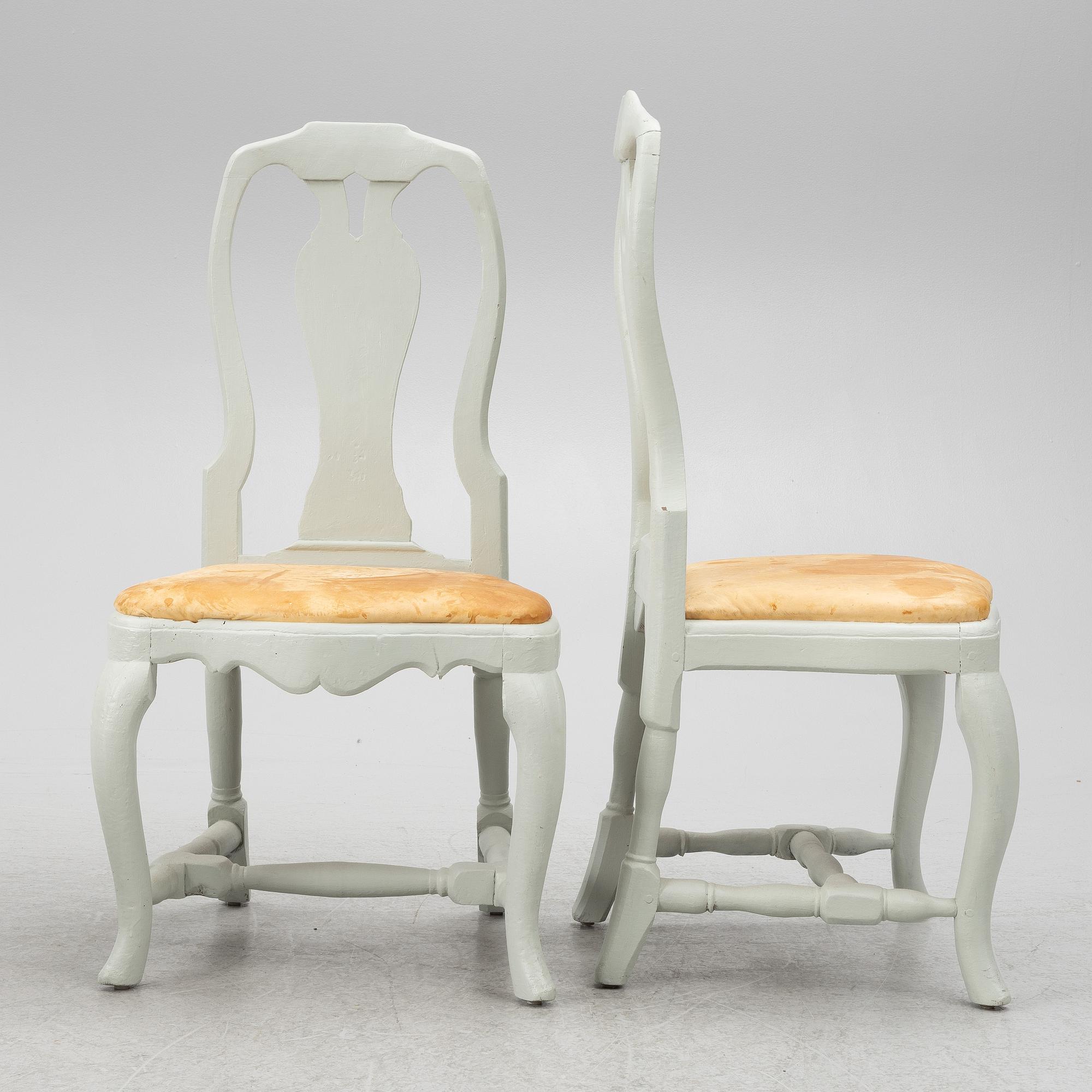 Stolar, 3 st, rokoko, 1700-talets andra hälft.