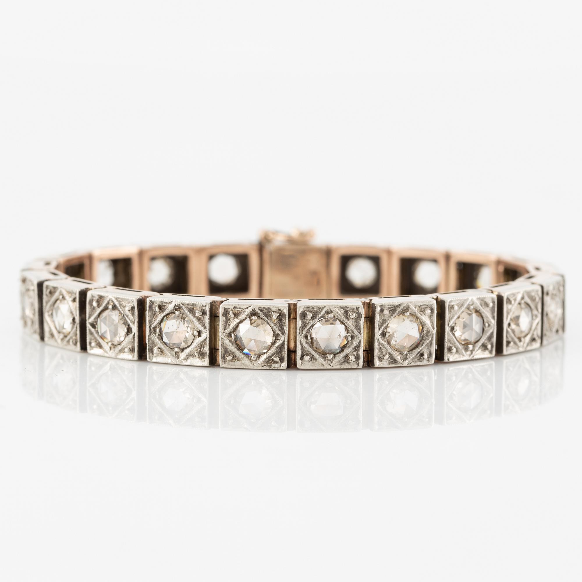 Armband med rosenslipade diamanter.