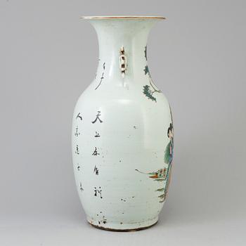 A Chinese famille rose figural porcelain vase, early 20th century.