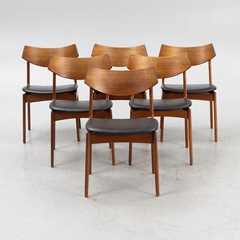 Funder-Schmidt & Madsen, six chairs, Odense, Denmark, 1950s/60s.