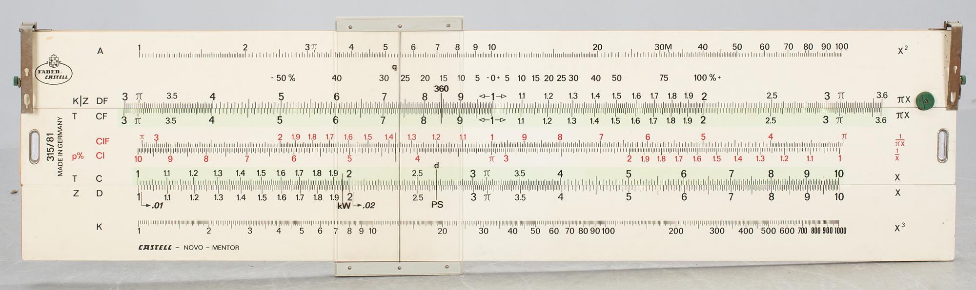 RÄKNESTICKA, Faber Castell, 1900-tal.