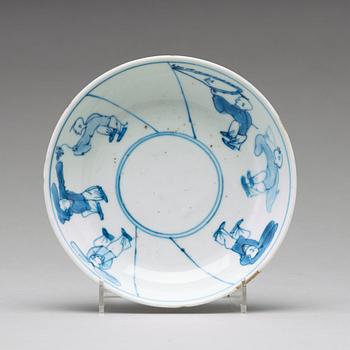 A set of nine blue and white dishes, Ming dynasty Tianqi/Chongzhen, 17th Century.