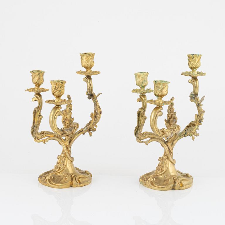 A pair of Rococo revival candelabra, second half of the 19th Century.