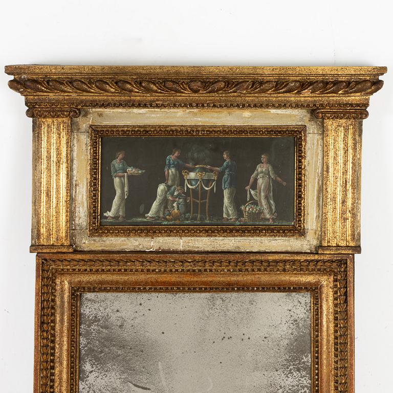 A late Gustavian mirror, Stockholm, circa 1800.