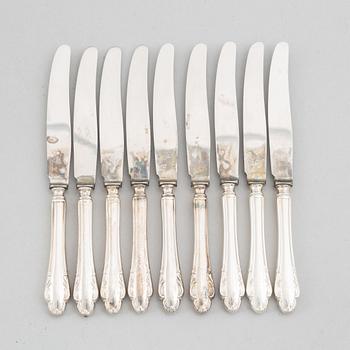 A set of 18 Swedish silver cutlery pieces, model 'Haga', Lidköping, including 1976.