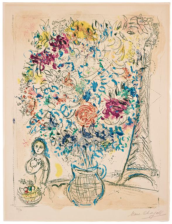 Marc Chagall, "Bouquet à la Tour Eiffel".