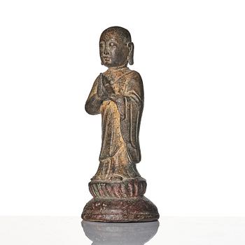 A bronze sculpture of Ananda, Ming dynasty (1368-1644).