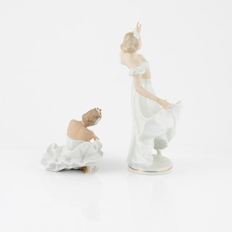 Two porcelain figurines, Wallendorf, Germany, mid 20th Century.
