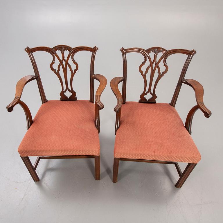 A pair of Chippendale mahogany chairs.