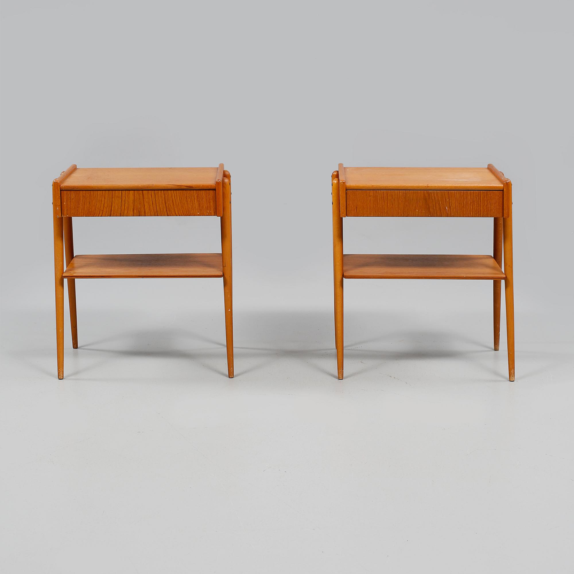 SÄNGBORD, ett par, Carlström & Co, 1900-talets andra hälft.