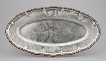 UPPLÄGGNINGSFAT, silver, rokokostil, Karl Anderson Stockholm 1925. Vikt ca 1940 gram.