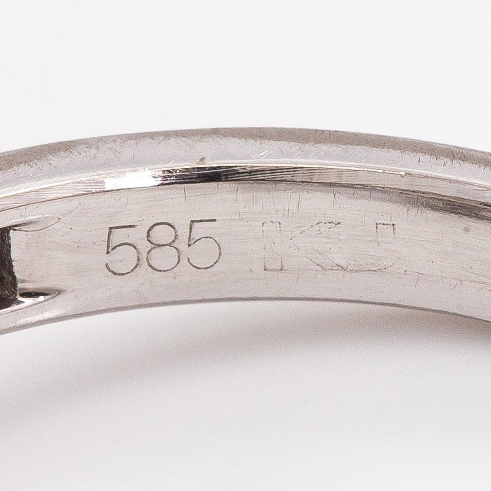 Ring, brilliant and 8/8 cut diamonds, 14K white gold.