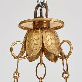 A Swedish Empire 19th century six-light hanging-lamp.