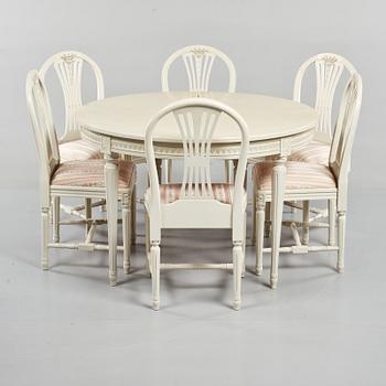 MATGRUPP, 7 delar, gustaviansk stil, 1900-talets andra hälft.