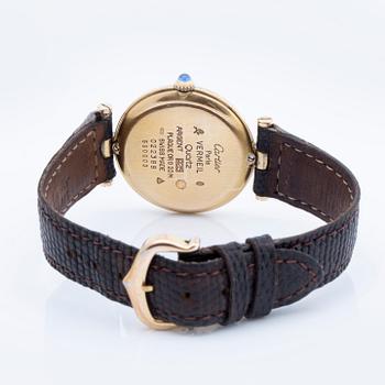 Cartier wristwatch, gilded silver, "Must de Cartier", 30 mm, quartz movement.