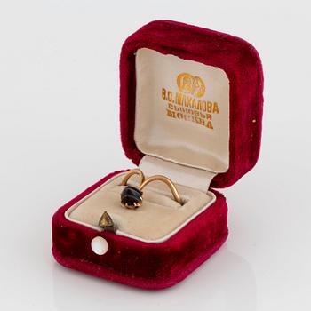 Ring 14K guld med bandad agat.