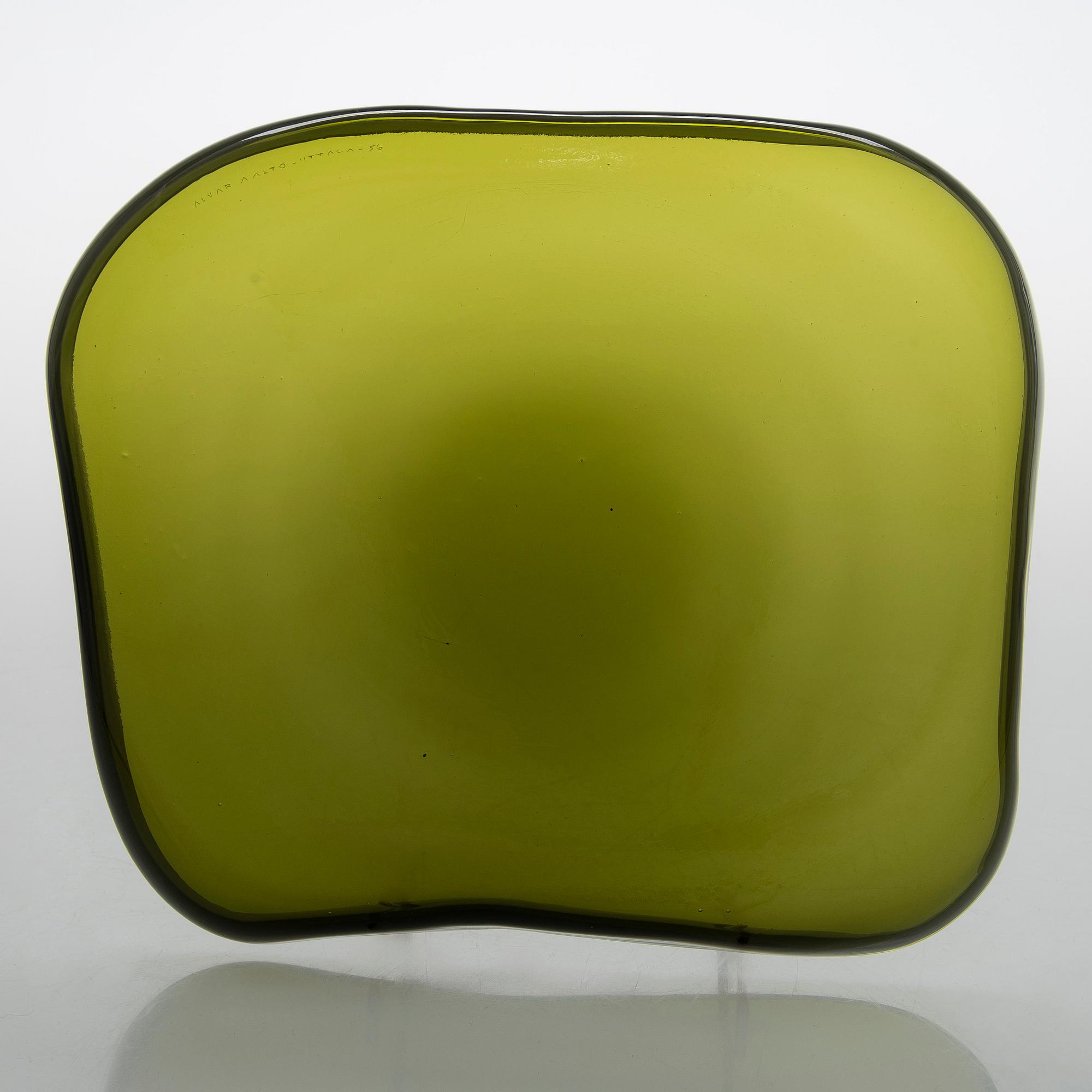 Alvar Aalto, lautanen, malli 3900-40, signeerattu Alvar Aalto Iittala -56.