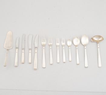 A Swedish Silver Cutlery, Jacob Ängman, 'Rosenholm', GAB, some Eskilstuna 1990 (92 pieces).
