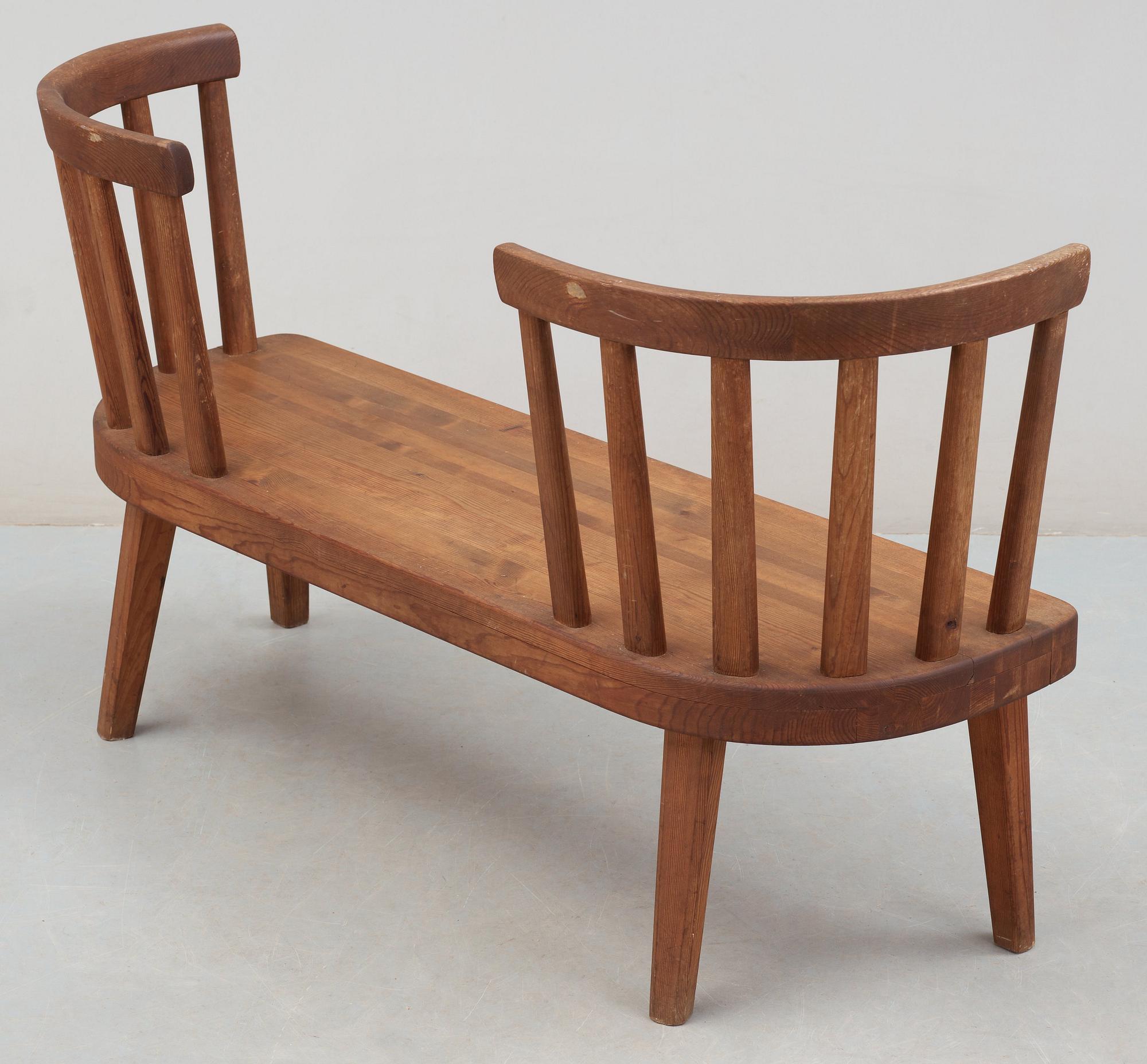 An Axel Einar Hjorth stained pine 'Utö' sofa, Nordiska Kompaniet, 1930's.