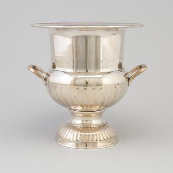 A 20th century silver plated champagne cooler.