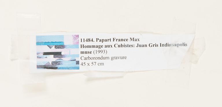Max Papart, 'Hommage aux cubistes: Hommage à Juan Gris'.