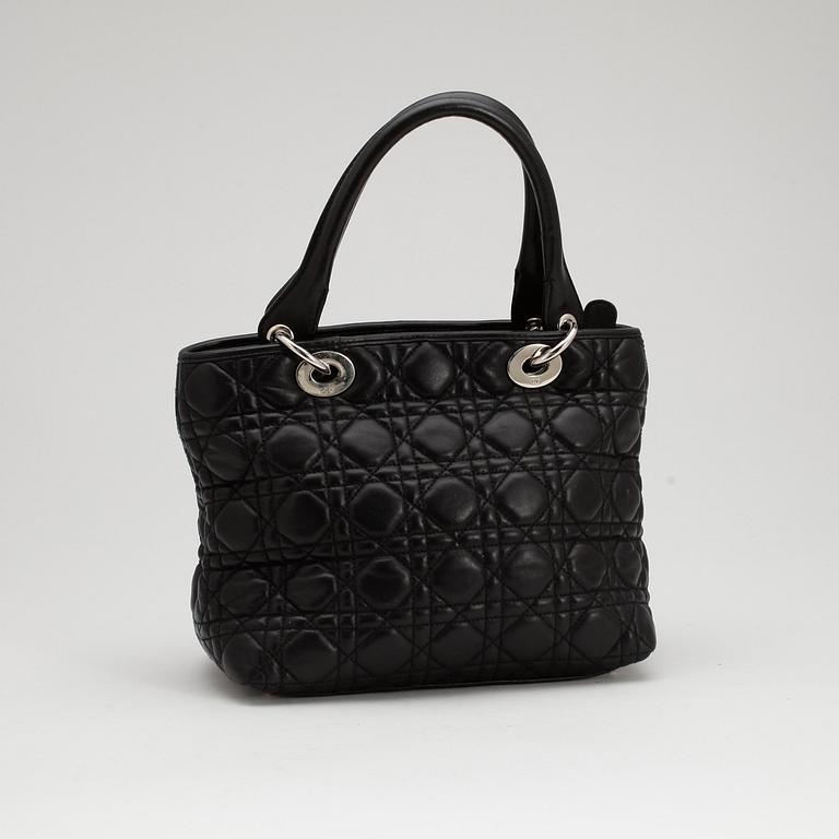 CHRISTIAN DIOR, a black leather "Lady Dior" bag.