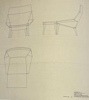 Nanna & Jørgen Ditzel, a rare armchair model "93", Søren Willadsens Møbelfabrik, Denmark, 1950s.