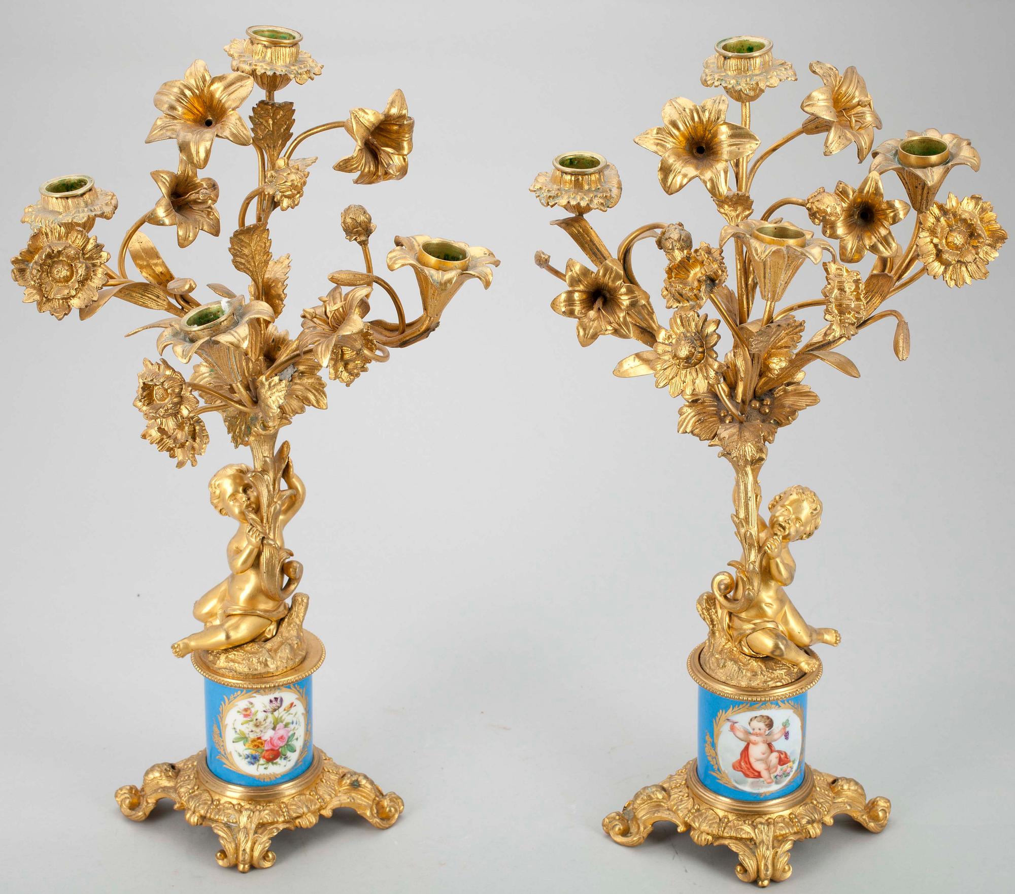 KANDELABRAR, ett par, 1800-talets senare hälft.