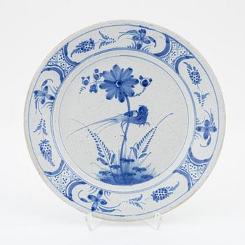 A faience plate from Rörstrand, mid 18th Century.