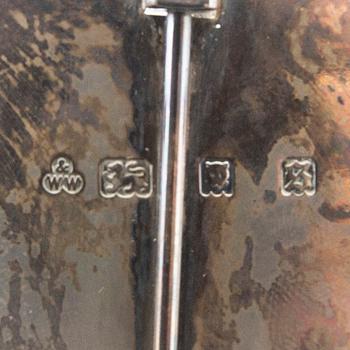 Writing set, silver, London, England, 1933, along with a letter opener, Hugo Strömdahl, Stockholm, 1953, and a seal.