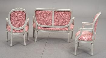 SALONGSGRUPP 4 delar, FÖR BARN. Gustaviansk stil, 1900-talets slut.