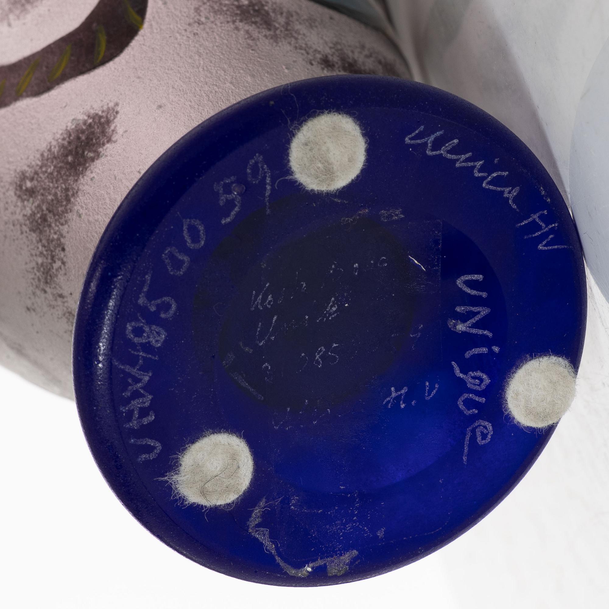 Ulrica Hydman-Vallien, a unique 'jewel glass' vase, Kosta Boda, Sweden.