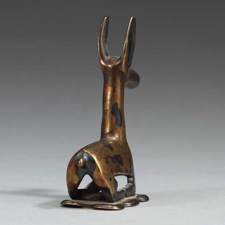 An Ordo bronze figure of a reclining deer, Warring States (481 BC-221 BC).