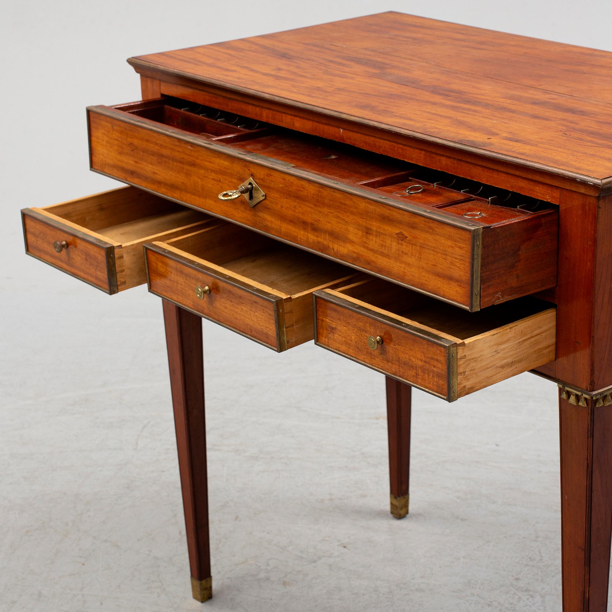 A Swedish late gustavian sewing table, late 18th century.