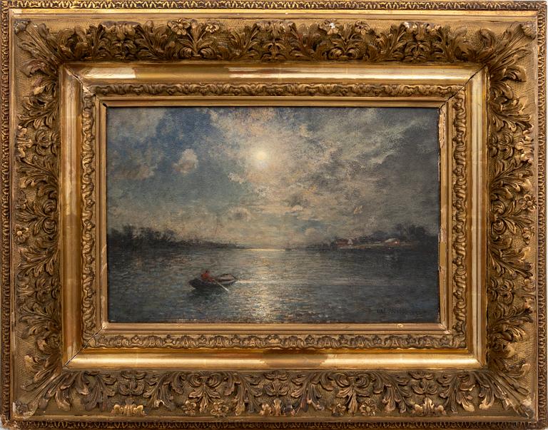 Alfred Wahlberg,  olja på pannå, signerad och daterad -93(?).