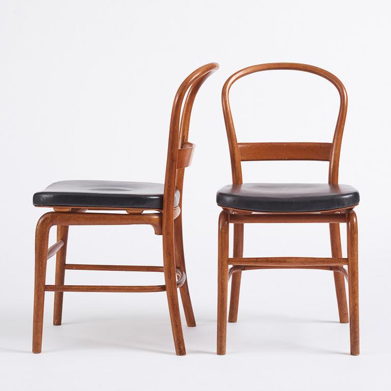 Vilhelm Lauritzen, a set of 6 'Radiohus' chairs, Fritz Hansen,  Denmark, 1940s.
