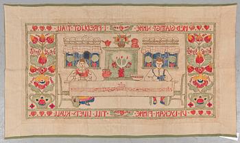 VÄGGBONAD, daterad 1910, 75x130 cm.