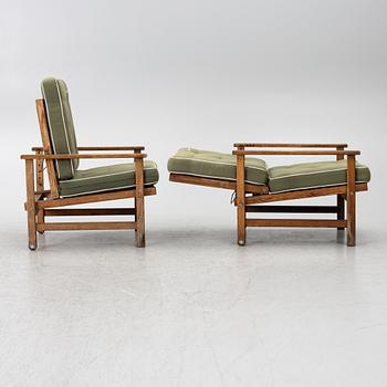 Elsa Stackelberg, a pair of garden armchairs with ottomans, Fri Form, Edsbruk, 1980s.