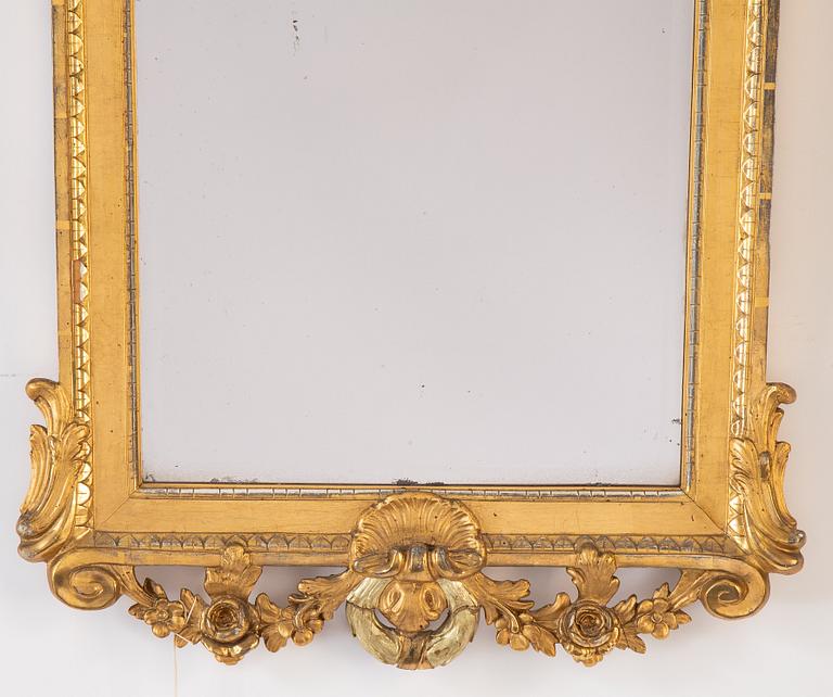 A Swedish gustavian mirror, late 18th century.