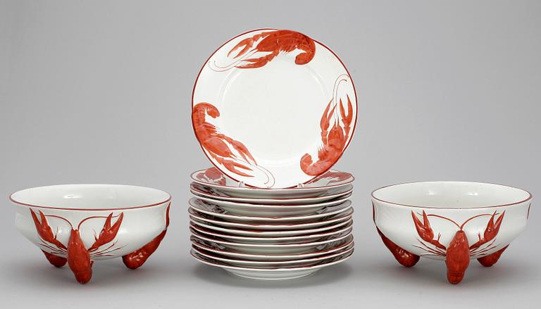 KRÄFTSERVIS, 14 delar, flintgods. Rörstrand 1920-tal.